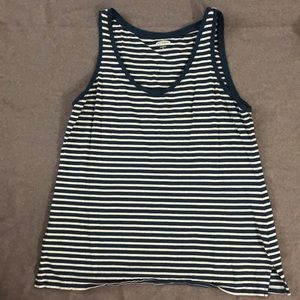 Navy blue and whit striped tank